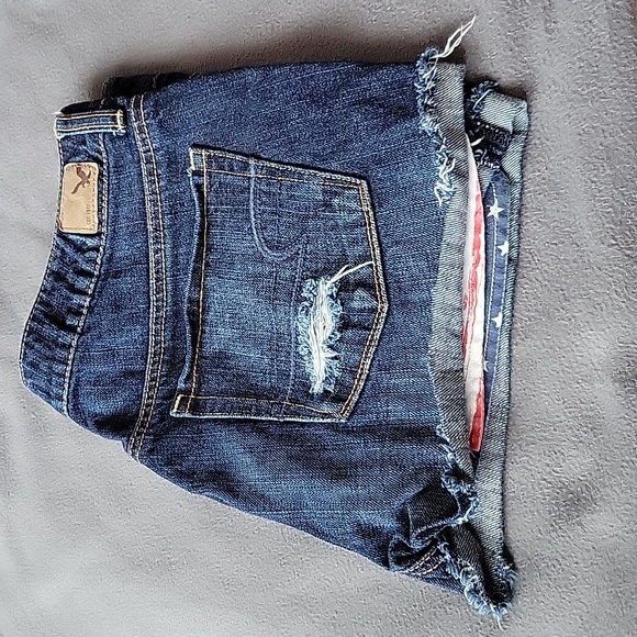 Size 8 American Eagle USA jean shorts denim - Picture 1 of 4